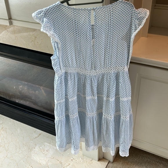 Free People Retro Kitty Crochet Lace Accent Floral Shift Mini Dress Size Small - Picture 6 of 14